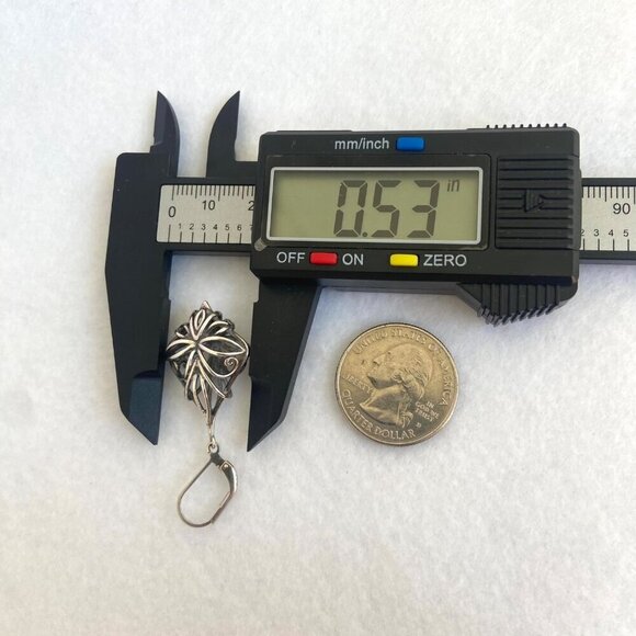 Sterling Silver 925 CFJ Filigree Openwork Scrollwork Leverback Dangle Earrings - Picture 15 of 16